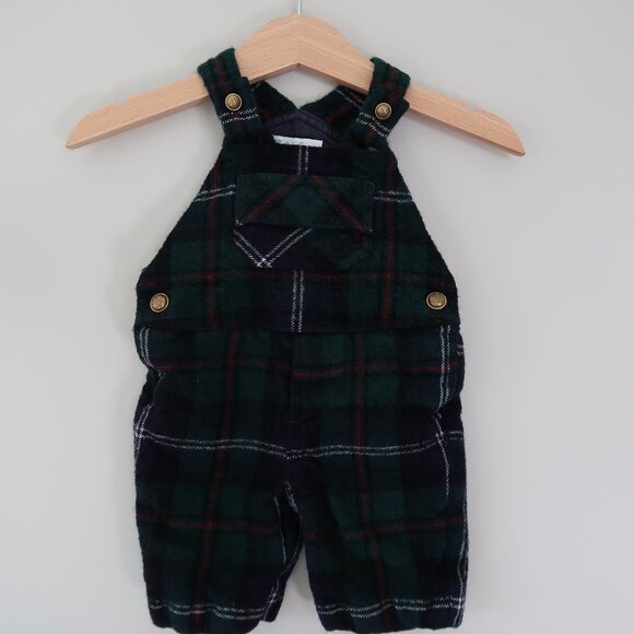 Baby Ralph Lauren Plaid Green Overalls Size 3M - Picture 1 of 5